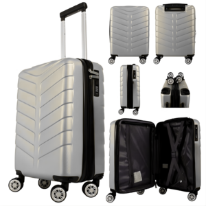 T-HC-US-1626 SILVER  RYANAIR UNDERSEAT CABIN-CASE TRAVEL TROLLEY