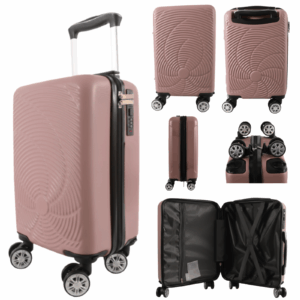 T-HC-US-1633 ROSE GOLD RYAN AIR CABIN-SIZED TROLLEY SUITCASE