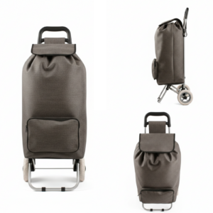 ST-02 POLYESTER GREY 2 WHEEL SHOPPING TROLLEY