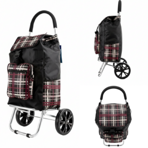 ST-07 RED/MUSTARD CHECK SHOPPING TROLLEY