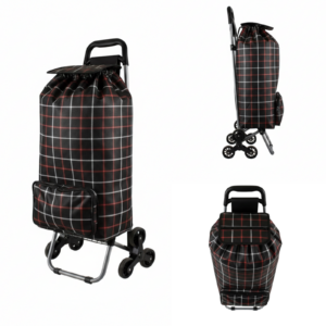 ST-09-CH- BLACK CHECK 6 WHEEL STAIR CLIMBER SHOPPING TROLLEY
