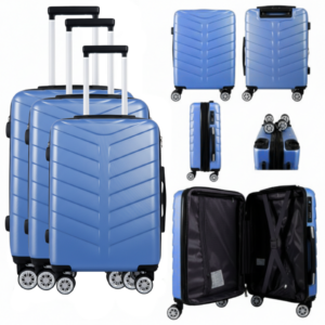 T-HC-25 LIGHT BLUE SET OF 3 TRAVEL TROLLEY SUITCASE (Copy)