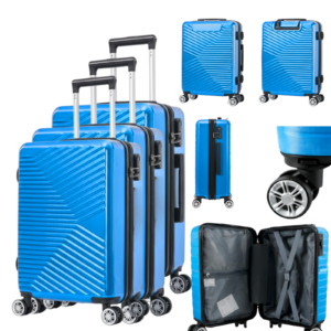 T-HC-12 ROYAL BLUE TRAVEL TROLLEY SUITCASE SET OF 3