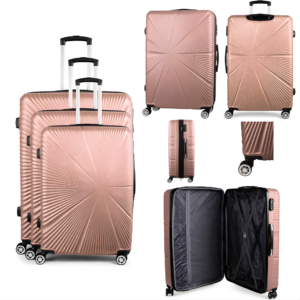 T-HC-29 ROSE GOLD SET OF 3 TRAVEL TROLLEY SUITCASE