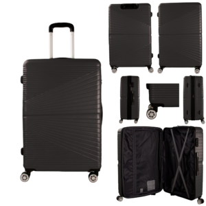 T-HC-12 BLACK TRAVEL TROLLEY Hard Shell Cabin Cases 26