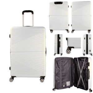 Model: T-HC-12 WHITE TRAVEL TROLLEY Hard Shell Cabin Cases 26