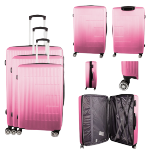T-HC-30 PINK SET OF 3 TRAVEL TROLLEY SUITCASE