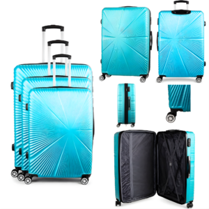 T-HC-29 LIGHT BLUE SET OF 3 TRAVEL TROLLEY SUITCASE