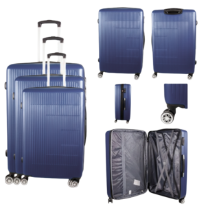 T-HC-30 NAVY SET OF 3 TRAVEL TROLLEY SUITCASE