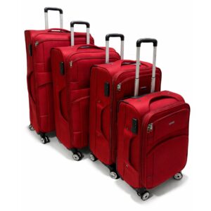 T-SC-04 RED SET OF 4 TRAVEL TROLLEY SUITCASE