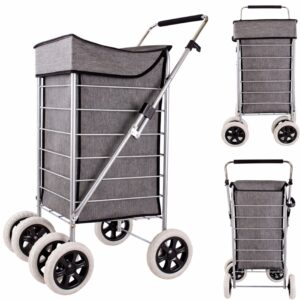 ST-SIX-01 GREY 6-WHEEL SHOPPING TROLLEY