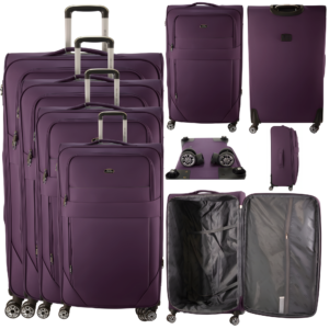 T-SC-04 DARK PURPLE TRAVEL TROLLEY SUITCASE SET OF 4