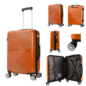 T-HC-12 ORANGE SET OF 3 TRAVEL TROLLEY Hard Shell Cabin Cases 26