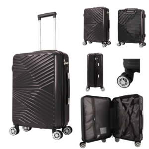 T-HC-12 BLACK TRAVEL TROLLEY Hard Shell Cabin Cases 26