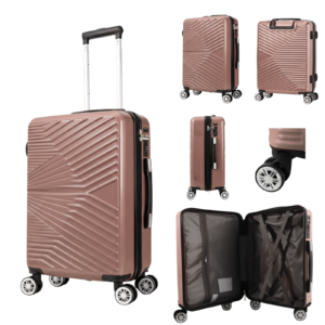 T-HC-12 ROSE GOLD TRAVEL TROLLEY Hard Shell Cabin Cases 26