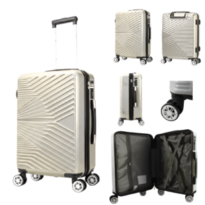 T-HC-12 WHITE TRAVEL TROLLEY Hard Shell Cabin Cases 28
