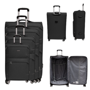 T-SC-05 BLACK TRAVEL TROLLEY SUITCASE SET OF 4