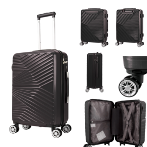 T-HC-12 BLACK TRAVEL TROLLEY Hard Shell Cabin Cases 26