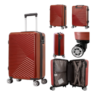 T-HC-US-1611 BURGUNDY 15.7'' UNDERSEAT CABIN-SIZE TRAVEL TROLLEY