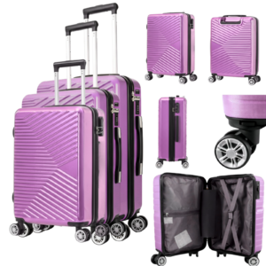 T-HC-12 PINK SET OF 3 TRAVEL TROLLEY SUITCASE