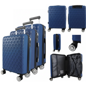 T-HC-26 NAVY SET OF 3 TRAVEL TROLLEY SUITCASE