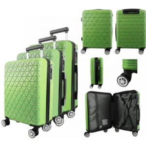 T-HC-26 LIME GREEN SET OF 3 TRAVEL TROLLEY SUITCASE