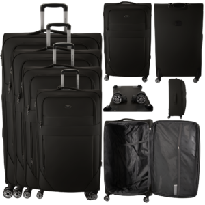 T-SC-04 BLACK TRAVEL TROLLEY SUITCASE SET OF 4