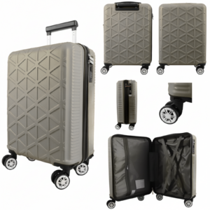 T-HC-US-1629 SILVER 15.7'' UNDER-SEAT CABIN-SIZE TRAVEL TROLLEY