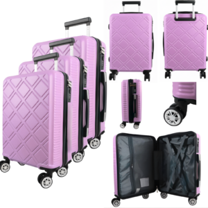 T-HC-29 PINK SET OF 3 TRAVEL TROLLEY SUITCASE
