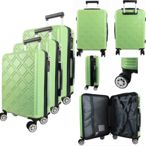 T-HC-29 LIME GREEN SET OF 3 TRAVEL TROLLEY SUITCASE