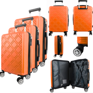 T-HC-29 ORANGE SET OF 3 TRAVEL TROLLEY SUITCASE