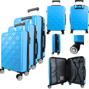 T-HC-29 LIGHT BLUE SET OF 3 TRAVEL TROLLEY SUITCASE