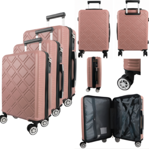 T-HC-29 ROSE GOLD SET OF 3 TRAVEL TROLLEY SUITCASE