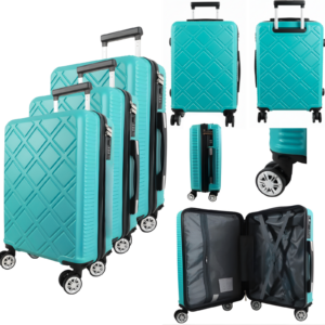 T-HC-29 TEAL SET OF 3 TRAVEL TROLLEY SUITCASE
