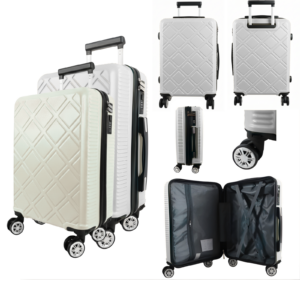 T-HC-US-1630 WHITE SET OF 2 RYAN AIR CABIN-SIZED TROLLEY SUITCAS
