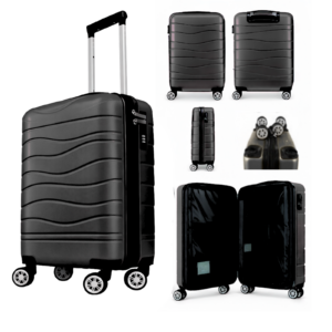 T-HC-US-1626 BLACK RYANAIR UNDERSEAT TRAVEL TROLLEY SUITCASE