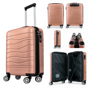 T-HC-US-1626 ROSE GOLD RYANAIR UNDERSEAT CABIN-CASE TRAVEL TROLLE