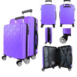 T-HC-US-1630 PURPLE SET OF 2 RYAN AIR CABIN-SIZED TROLLEY SUITCA