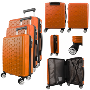 T-HC-30 ORANGE SET OF 3 TRAVEL TROLLEY SUITCASE