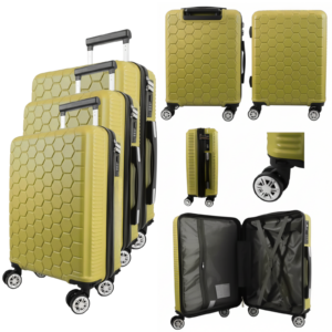 T-HC-30 YELLOW SET OF 3 TRAVEL TROLLEY SUITCASE