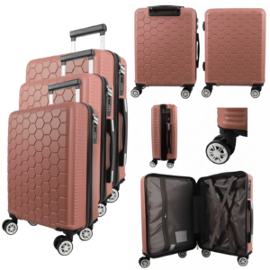 T-HC-30 ROSE GOLD SET OF 3 TRAVEL TROLLEY SUITCASE