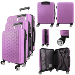 T-HC-30 PINK SET OF 3 TRAVEL TROLLEY SUITCASE