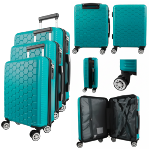 T-HC-30 TEAL SET OF 3 TRAVEL TROLLEY SUITCASE