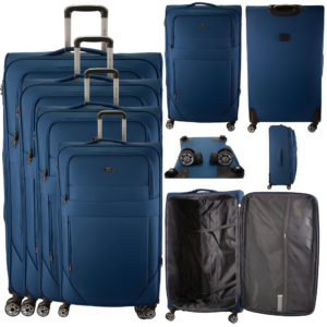 T-SC-04 NAVY BLUE TRAVEL TROLLEY SUITCASE SET OF 4