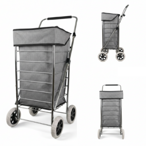 ST-FOUR-01 GREY 4-WHEEL SHOPPING TROLLEY