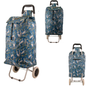 MS-001 BLUE TWO WHEEL SHOPPING CART CRANE PATTERN