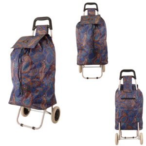 MS-001 FLOWER PATTERN PURPLE TWO-WHEELED TROLLEY