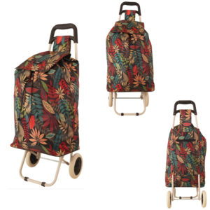 MS-001 FLOWER PATTERN MULTICOLOURED TWO-WHEELED TROLLEY
