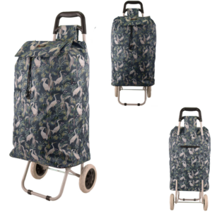 MS-001 NAVY TWO WHEEL SHOPPING CART CRANE PATTERN